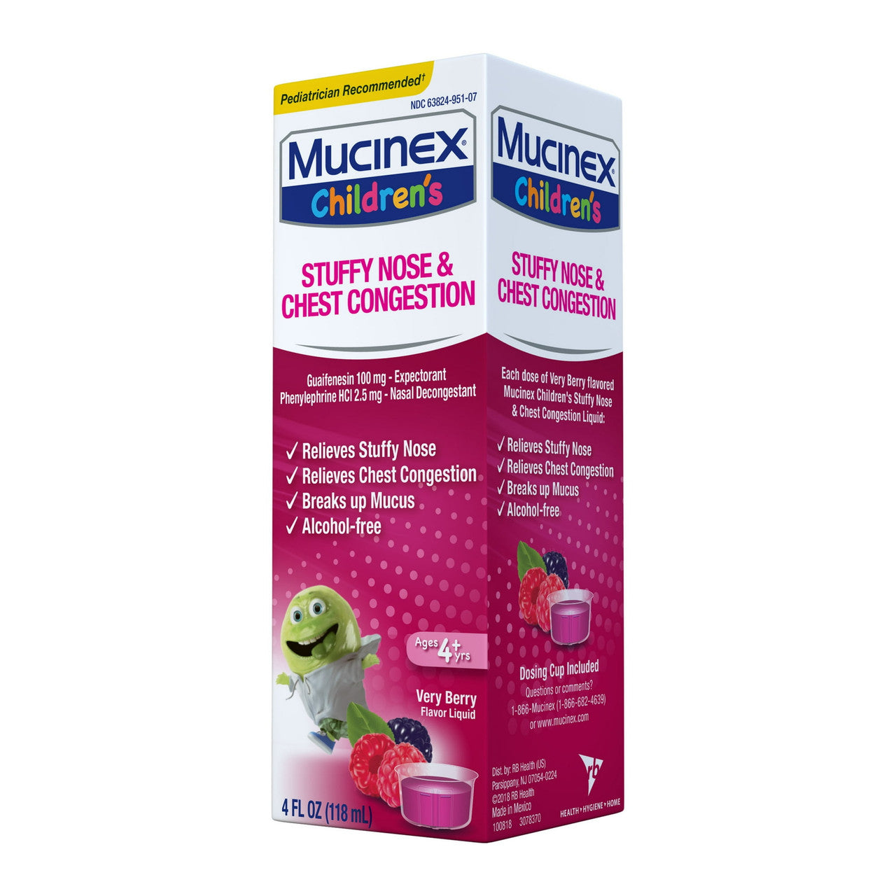 Mucinex Expectorant And Nasal Decongestant For Kids, Mixed Berry, 4 Oz